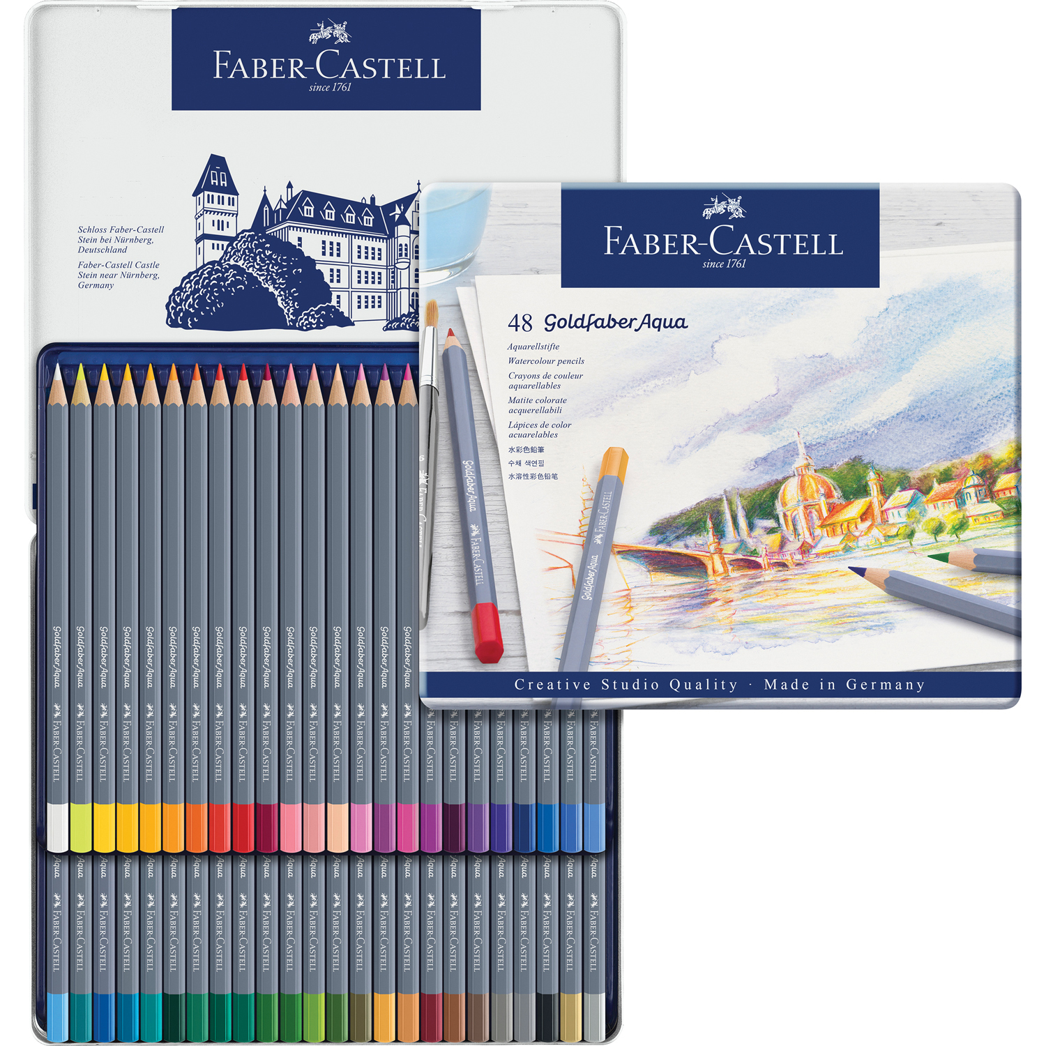 Карандаши акварельные FABER CASTELL художественные Goldfaber Aqua 48 цветов - фото 3