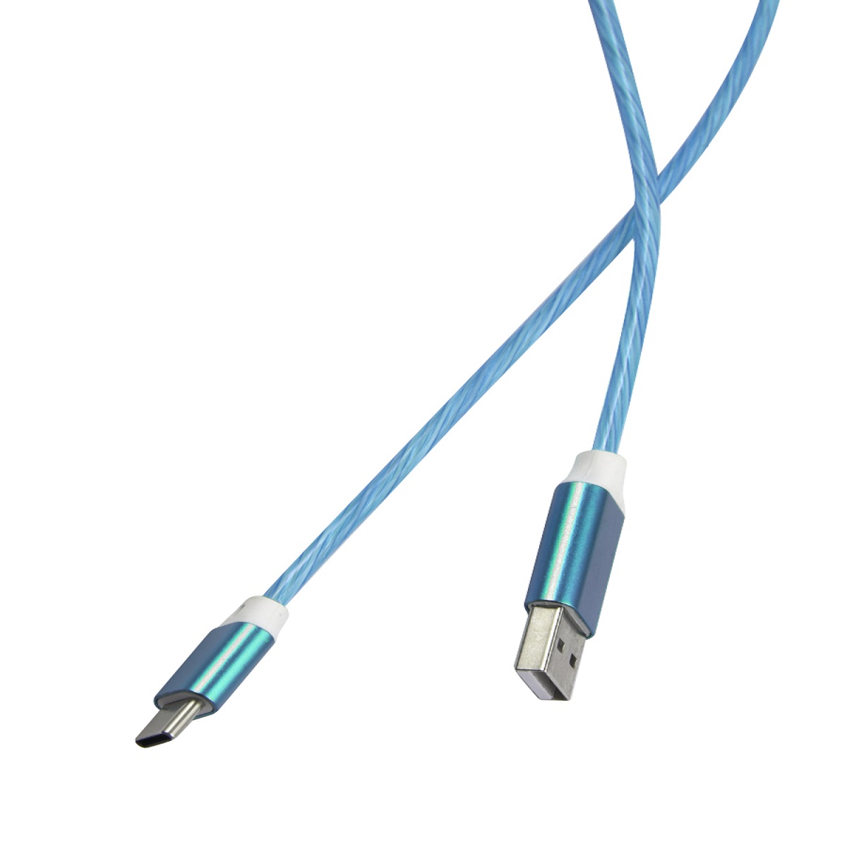 Дата-кабель RedLine LED USB - TYPE-C синий - фото 2