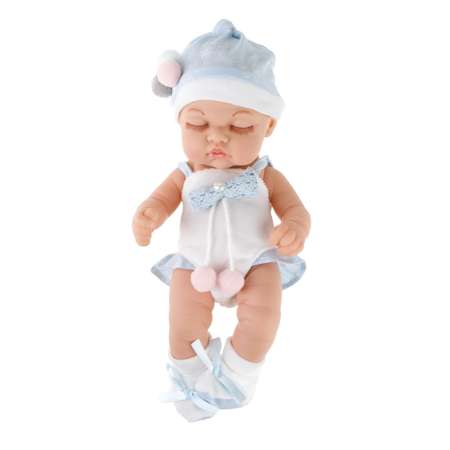 Кукла пупс 1TOY PREMIUM реборн в люльке 25 см с подушкой и одеялом в премиум коробке