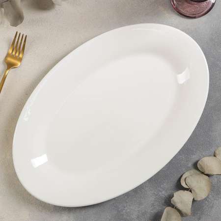 Блюдо сервировочное Sima-Land фарфоровое овальное c утолщённым краем White Label 35 5×24 5×2 5 см цвет белый