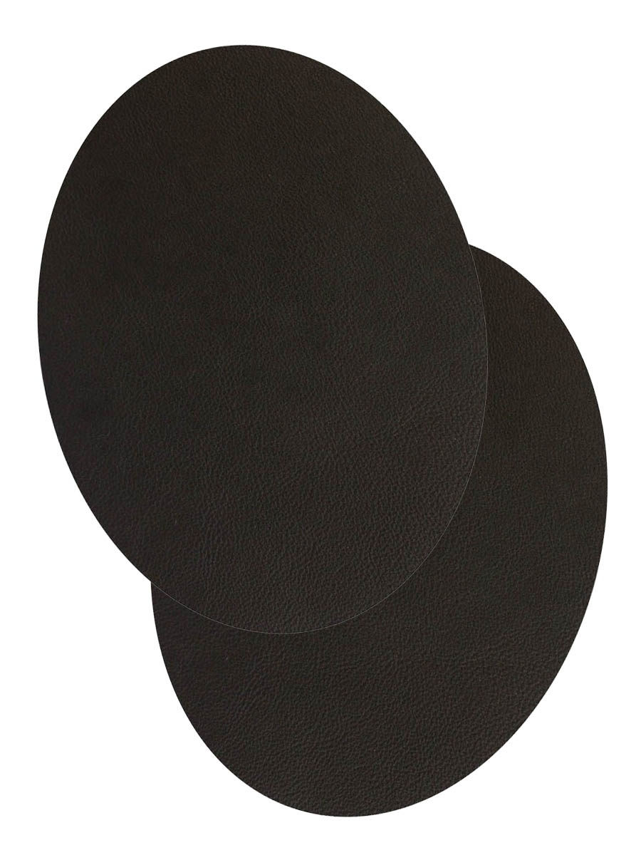 Заплатка Галерея термоклеевая большой овал из кожи для ткани 12.2х15 см 2 шт темно коричневый - фото 2