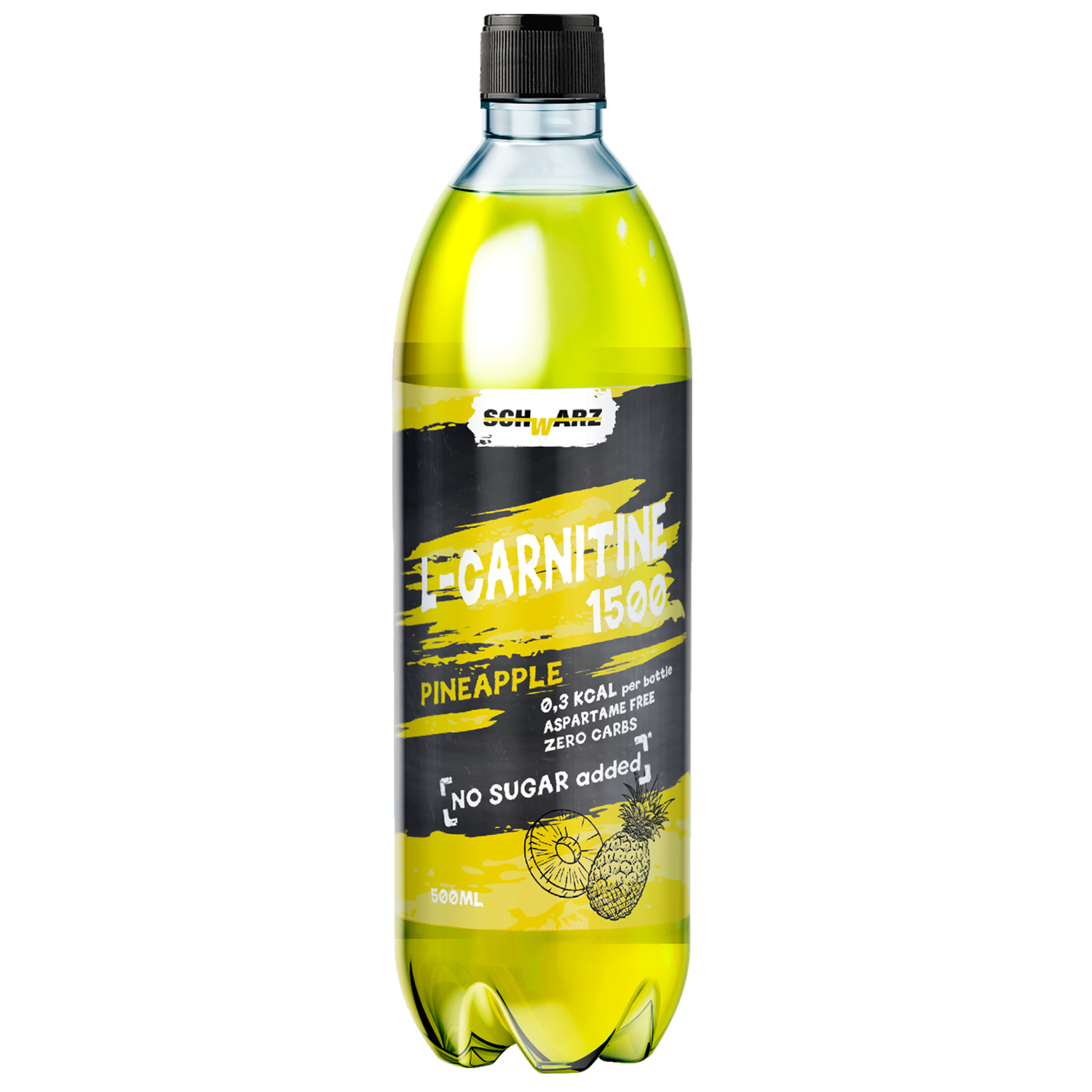 Напиток SCHWARZ L-carnitine 1500 слабогазированный ананас 500мл - фото 1
