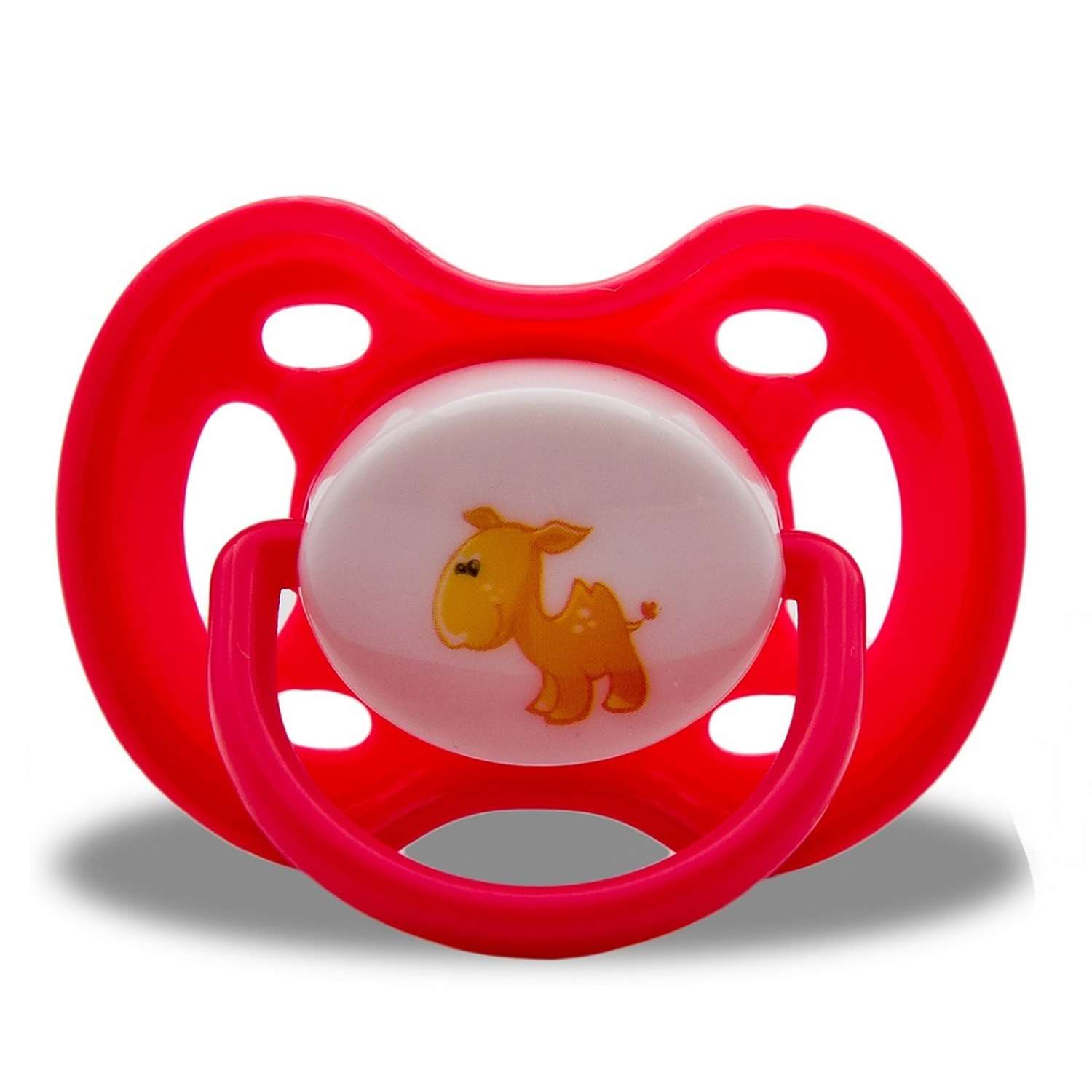 Соска-пустышка Baby Land анатомическая силиконовая с рисунком 6мес+ красный - фото 1