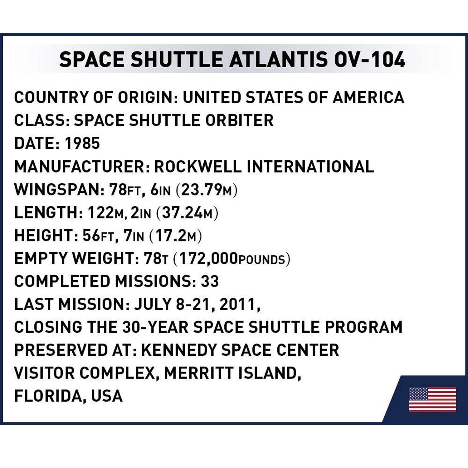 Конструктор COBI Космический шатл Space Shuttle Atlantis - фото 9