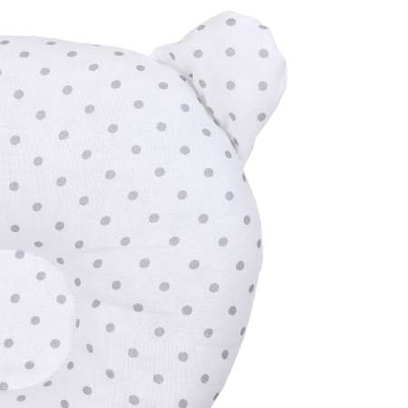 Подушка AmaroBaby анатомическая First Pillow Горошек серый