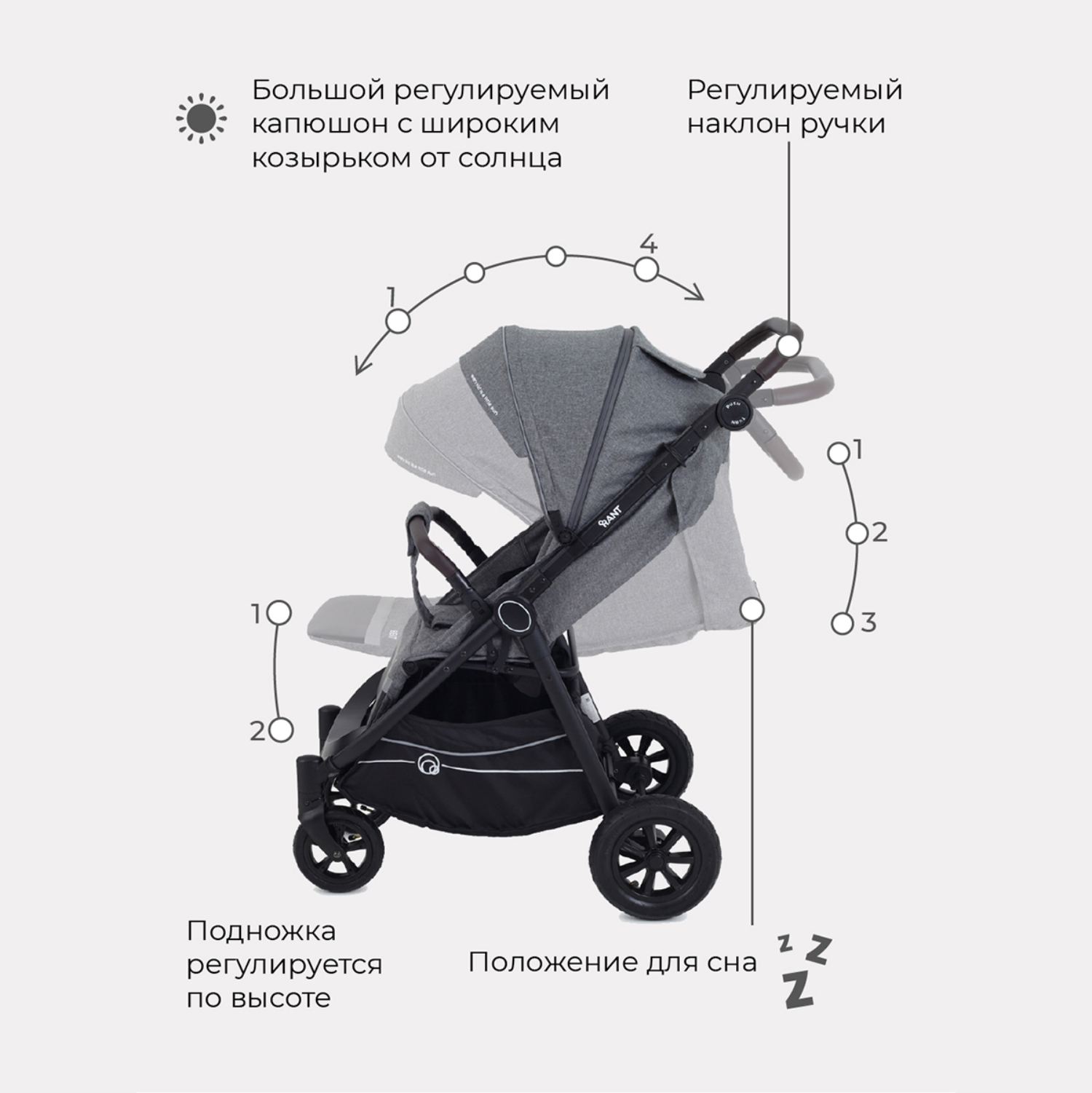 Коляска прогулочная Rant Beat Air Koala Grey - фото 3