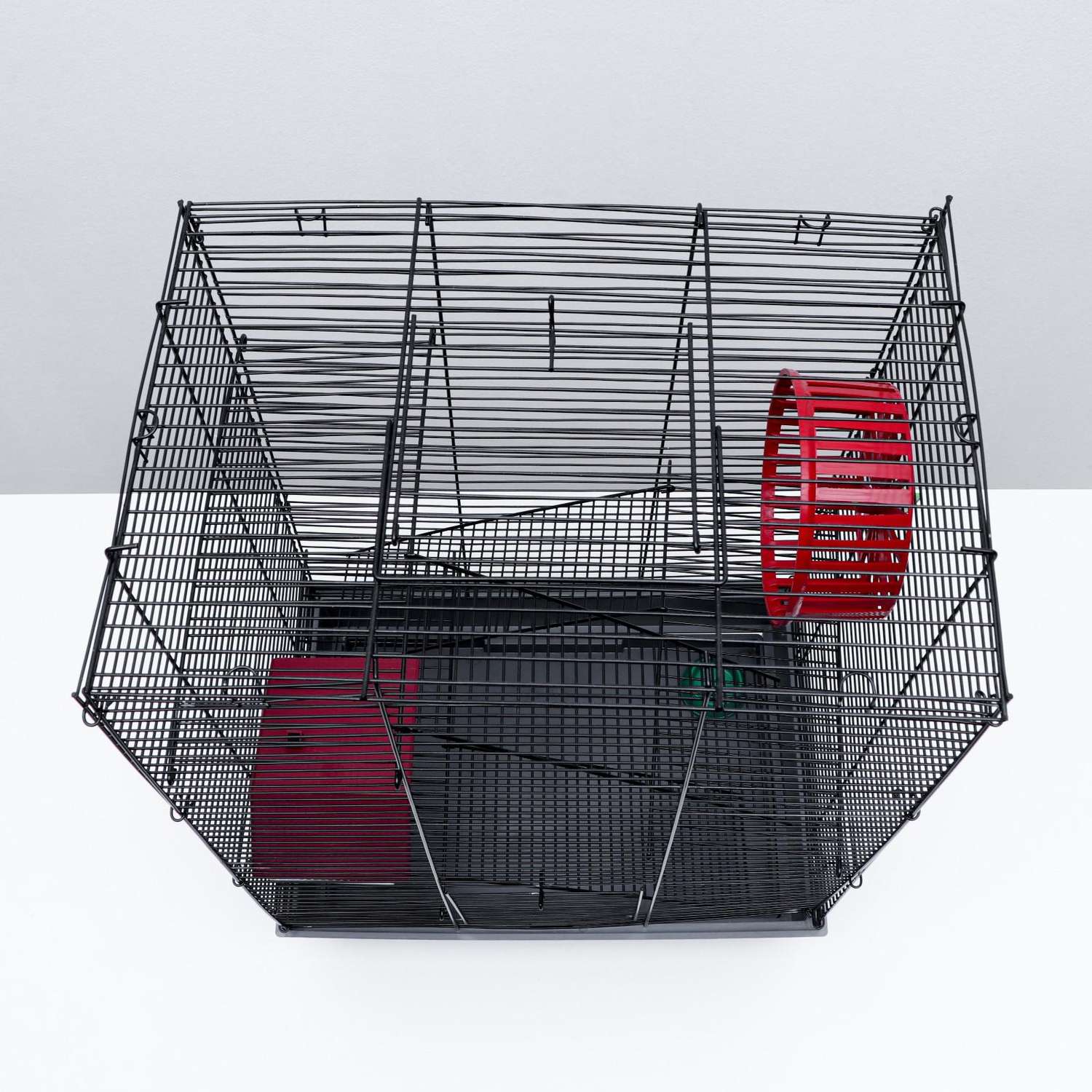 Клетка для грызунов Пижон с 3 этажами укомплектованная 41х30х58 см серая - фото 9