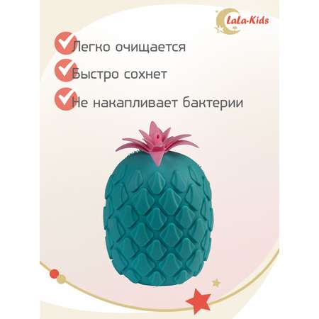 Губка мочалка детская LaLa-Kids силиконовая для купания Ананас