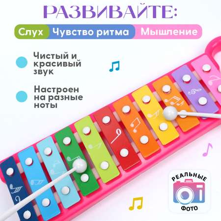 Музыкальный инструмент Chilink ксилофон розовый