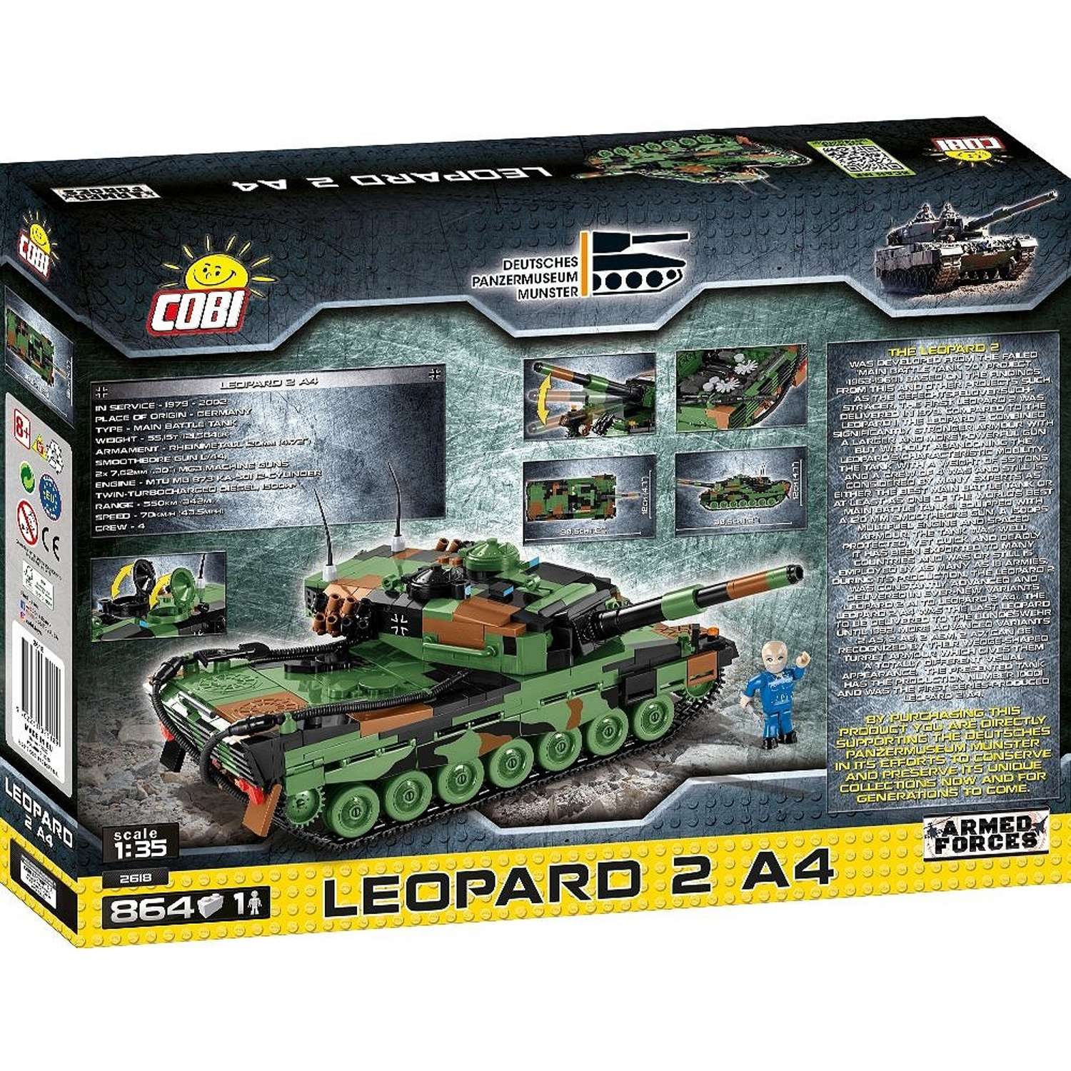 Конструктор COBI Вооруженные силы Танк Леопард Leopard 2 A4 864 деталей - фото 2