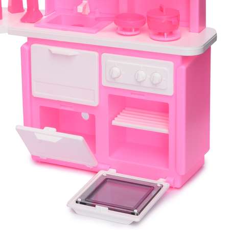 Кухня Огонек для куклы Розовая