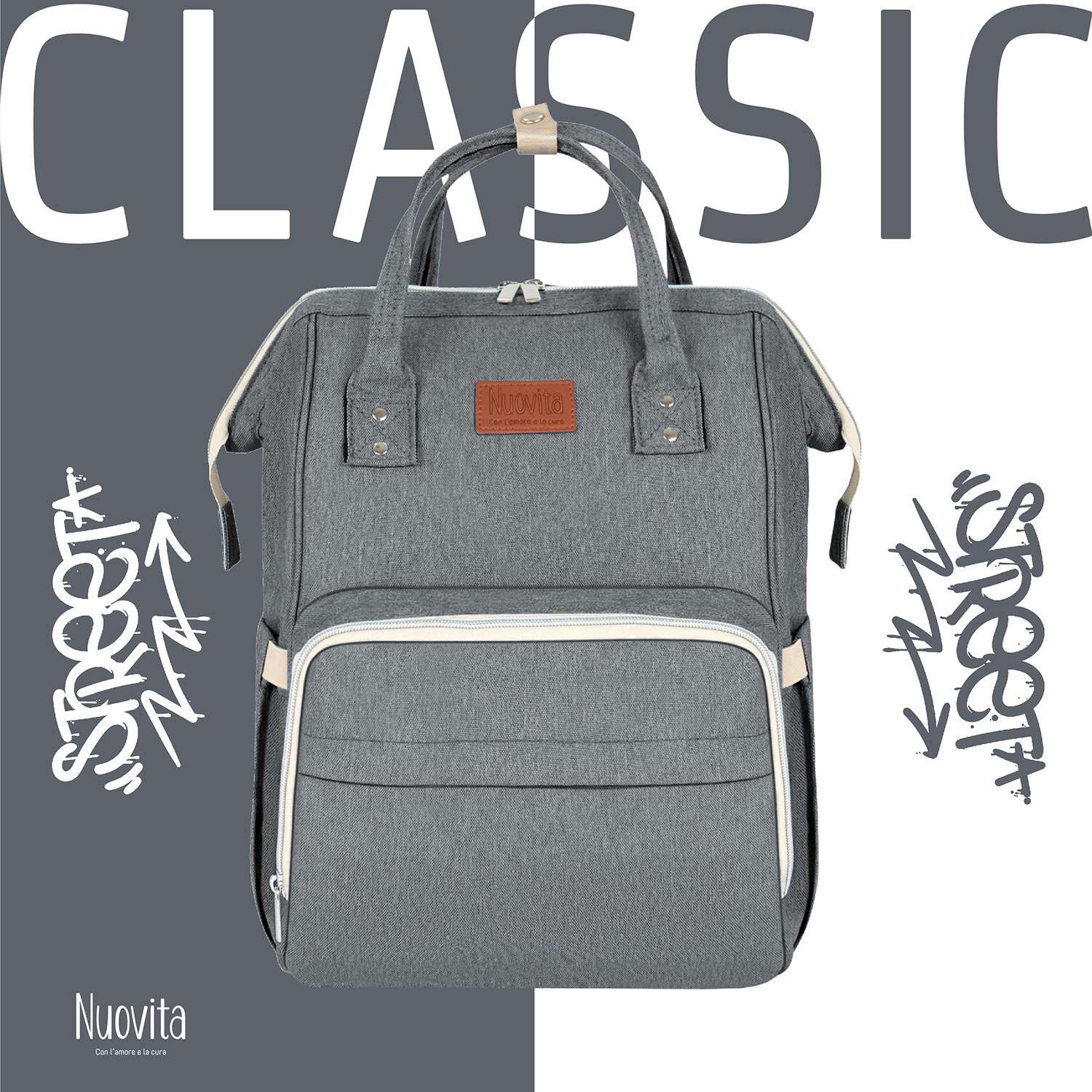 Рюкзак для мамы Nuovita CAPCAP classic Серый - фото 2