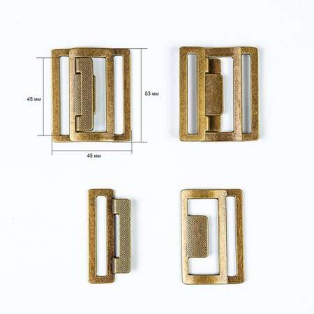 Пряжка - застежка Протос для ремня сумок поясов разъемная широкая металлическая 45 мм 1 шт латунь