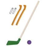 Набор для хоккея Задира Клюшка хоккейная детская зелёная 80 см + шайба + Чехлы для коньков желтые
