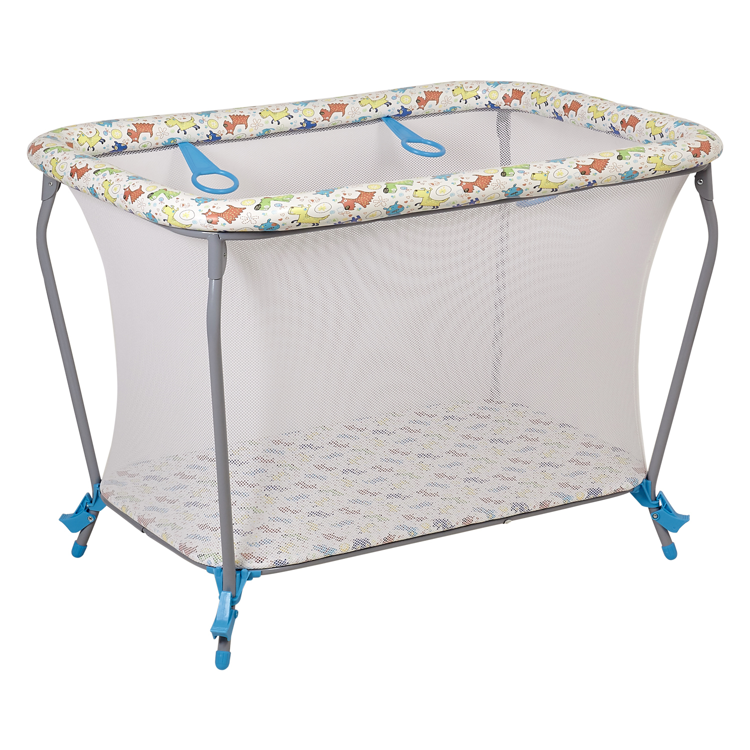 Манеж Polini kids Classic Собачки Бирюзовый 0002227-22 - фото 1