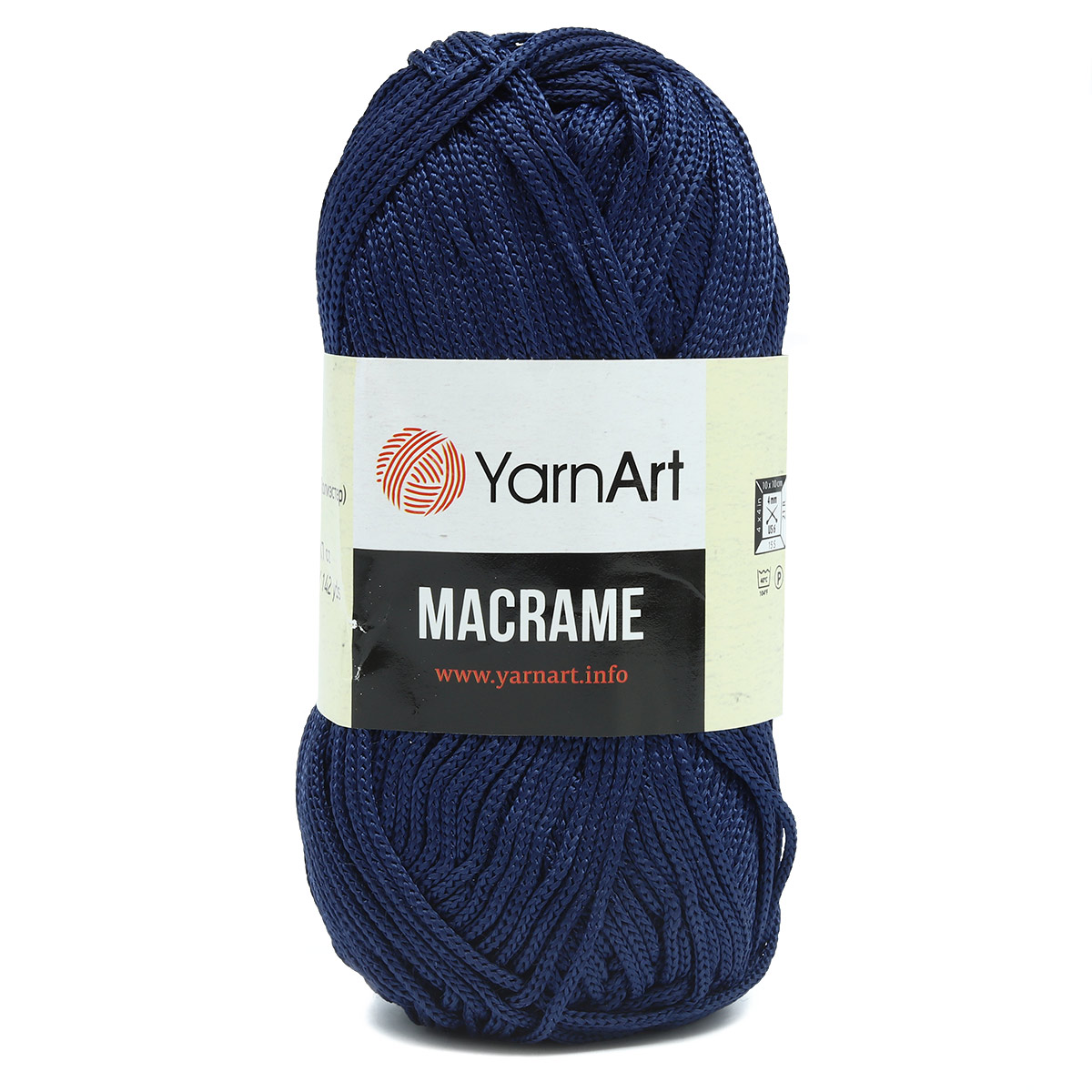 Пряжа YarnArt Macrame прочная в виде шнура полиэстер 90 г 130 м 162 фиолетовый джинс 6 мотков - фото 6