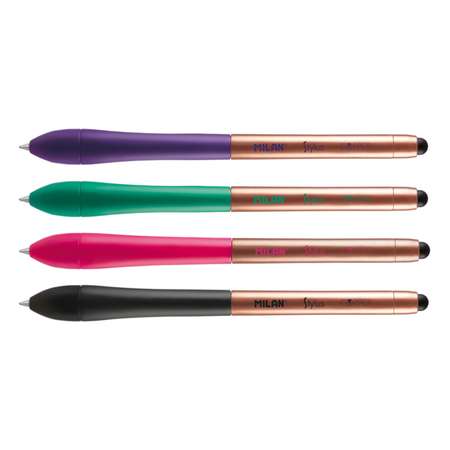 Автоматическая шариковая ручка MILAN Stylus Copper 2в1 - стилус и ручка толщина линии 1.0мм цвет корпуса в ассортименте синия