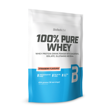 Протеин BiotechUSA 100% Pure Whey 454 г. Клубника