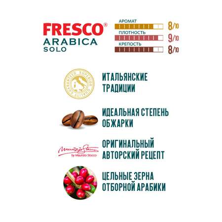 Кофе сублимированный FRESCO Arabica Solo 190 г стеклянная банка