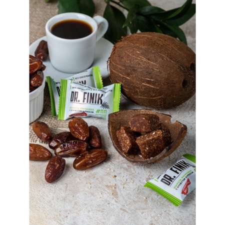 Полезные конфеты из фиников Dr.Finik с кокосом и кунжутом 150г без сахара