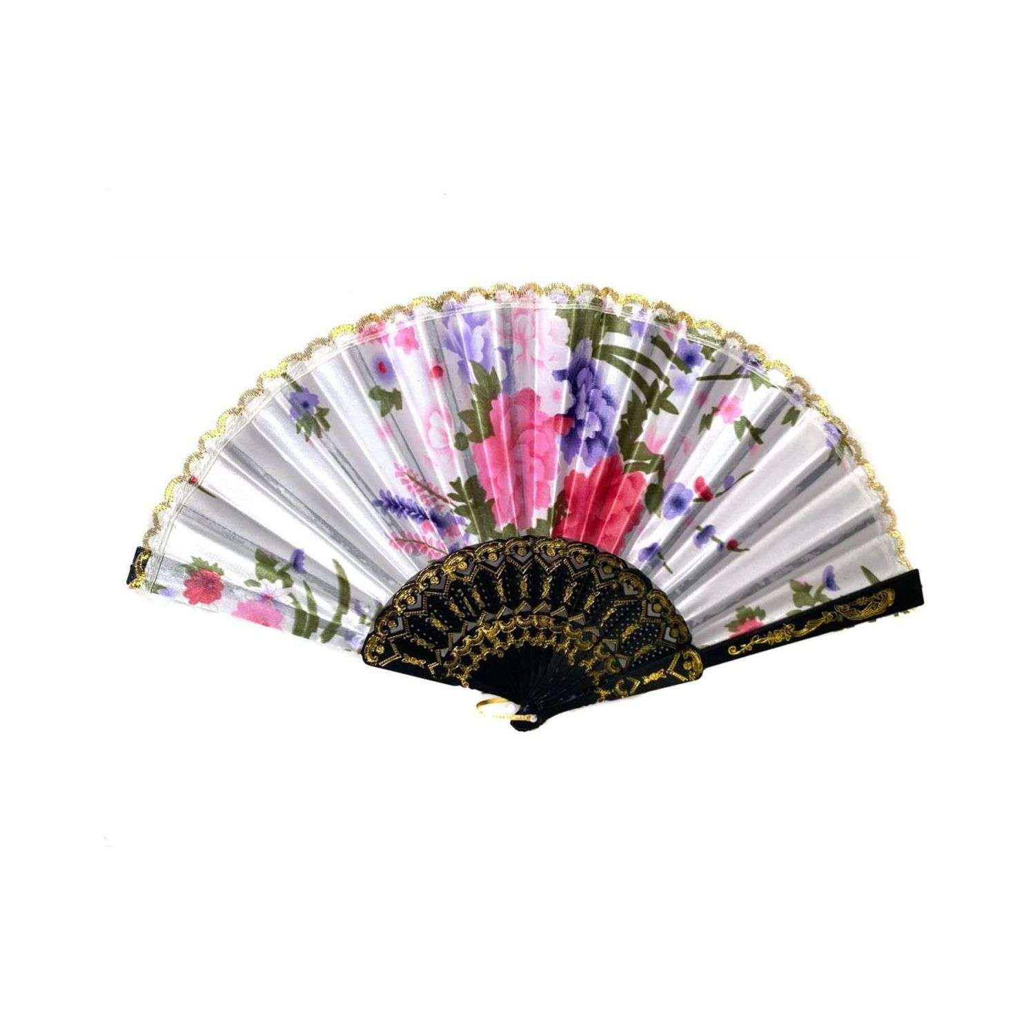 Складной веер Seichi с пластиковым основанием цветы 04512062 - фото 1