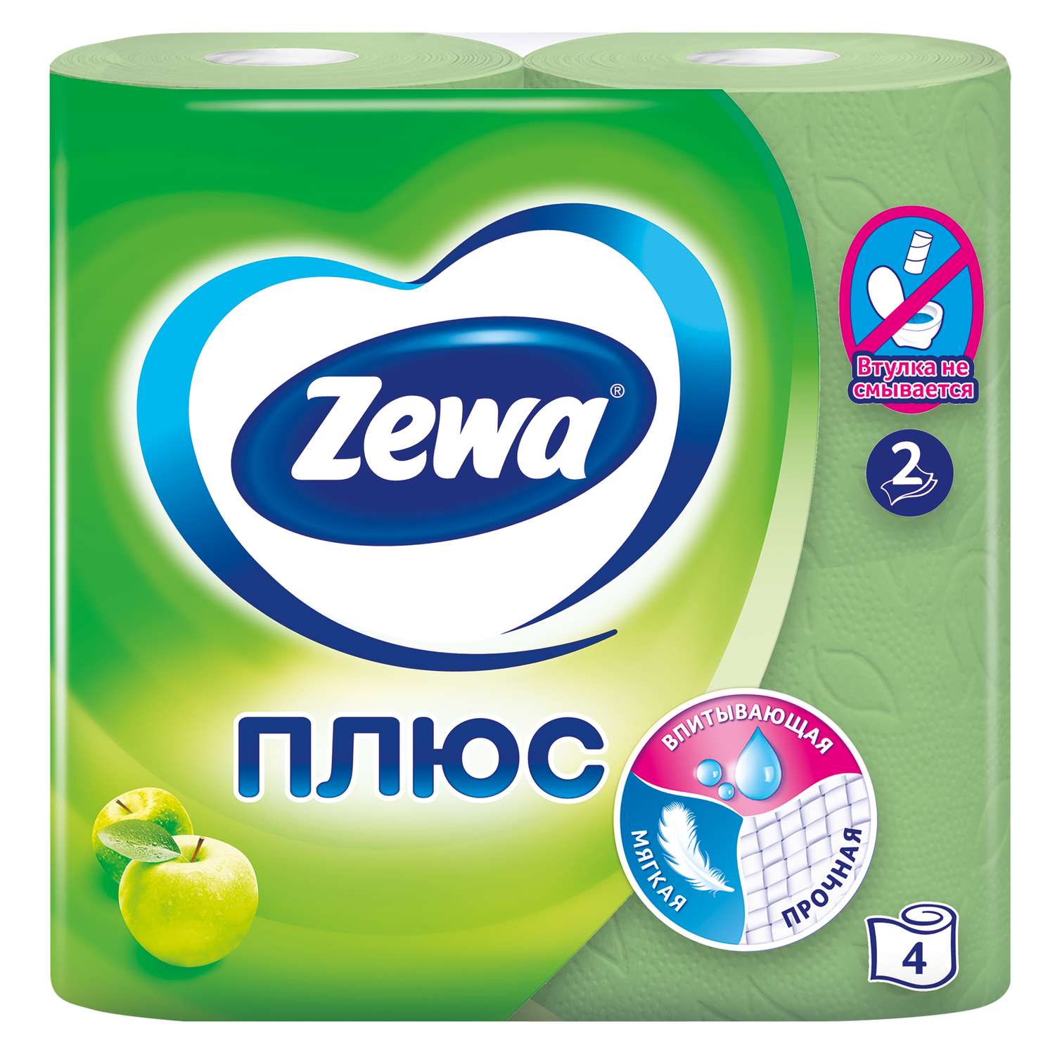 Туалетная бумага Zewa Плюс с ароматом яблока 2слоя 4рулона - фото 2