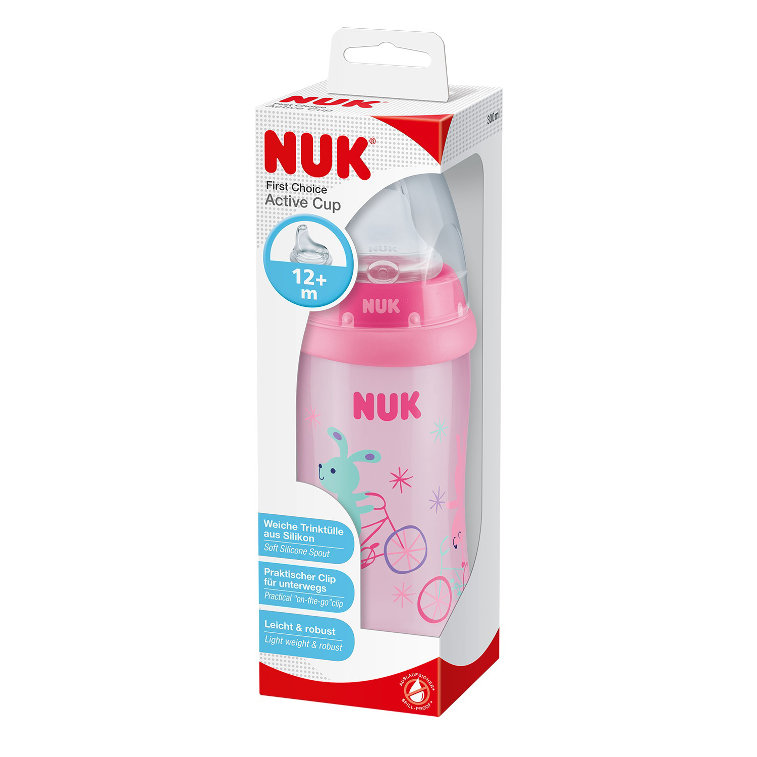 Поильник Nuk Active Зайчик 300мл c 12месяцев 10751377