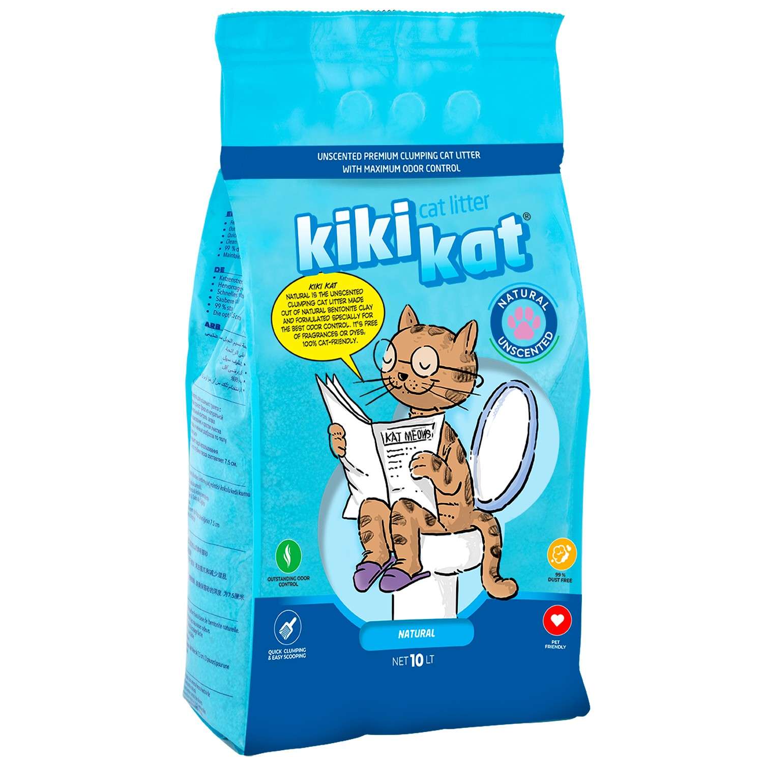 Наполнитель для кошачьего туалета KikiKat комкующийся бентонитовый супер-белый 10л - фото 1