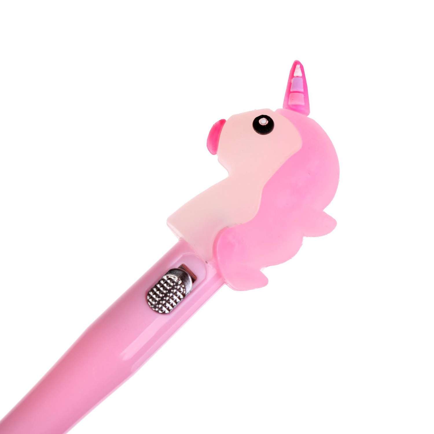 Ручка Calligrata гелевая прикол с лампочкой «Единорог» розовая - фото 4
