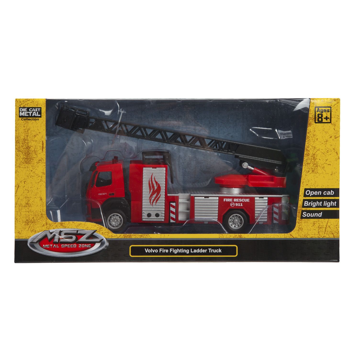 Машина MSZ 1:50 Volvo Fire Fighting Ladder Truck Красная 68381 68381 - фото 3