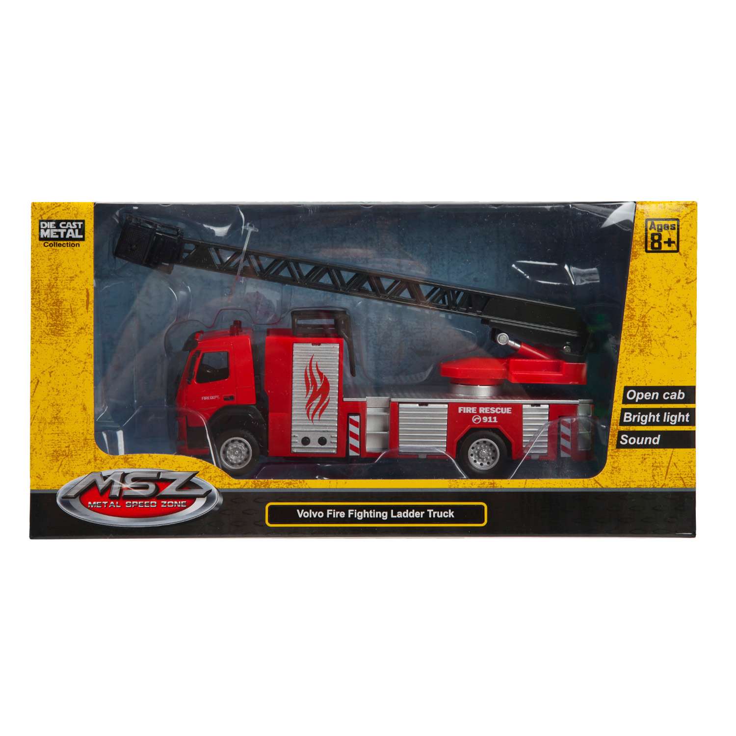 Машина MSZ 1:50 Volvo Fire Fighting Ladder Truck Красная 68381 68381 - фото 3