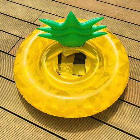 Круг надувной для плавания SHARKTOYS с сидением в бассейне на море 80 см ананас
