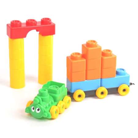 Развивающие игрушки БИПЛАНТ для малышей конструктор Кноп-Кнопыч 36 деталей + Сортер кубик малый + Команда КВА