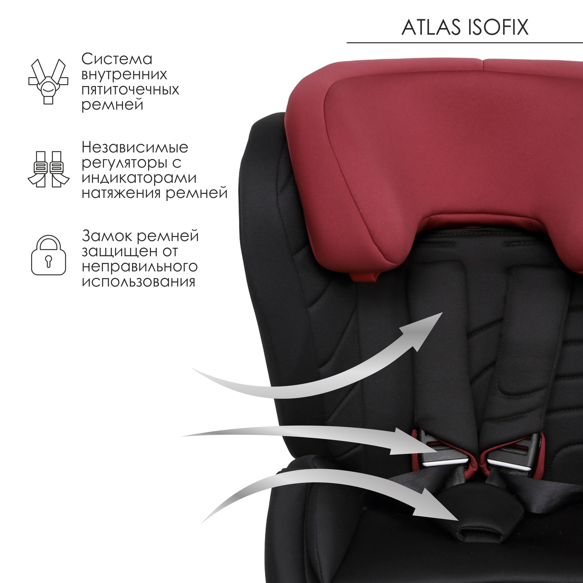 Автокресло Olsson Atlas Isofix Black-Red - фото 5