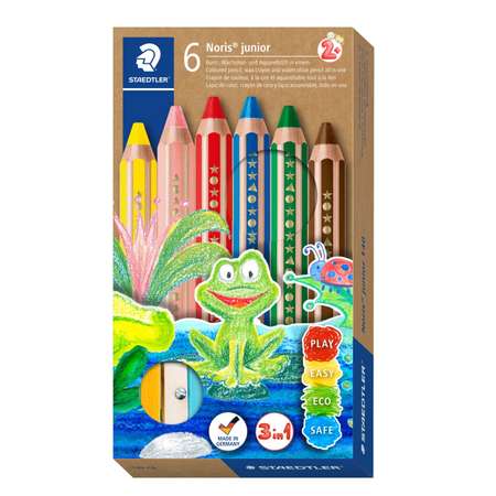 Карандаши цветные STAEDTLER Noris Junior супертолстые 6 цветов с точилкой