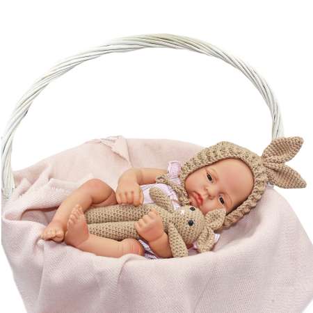 Набор для фотосессии младенца SHARKTOYS от 0 до 3 месяцев мягкая игрушка Зайчик и вязаная шапочка.
