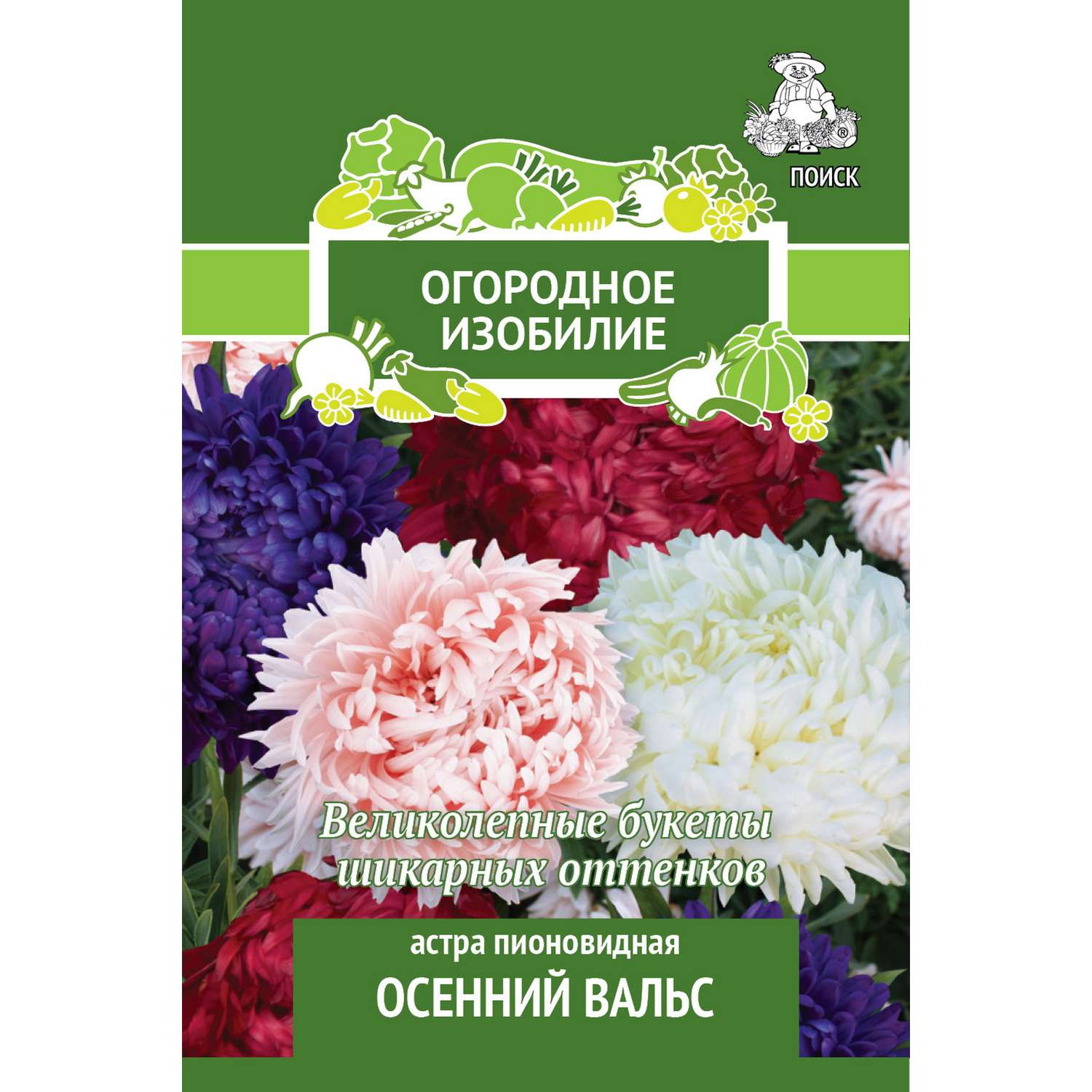 Астра . пионовидная Осенний вальс 0.3г - фото 1