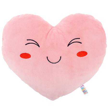 Игрушка мягконабивная Tallula Сердце с улыбкой 30x35 см розовое