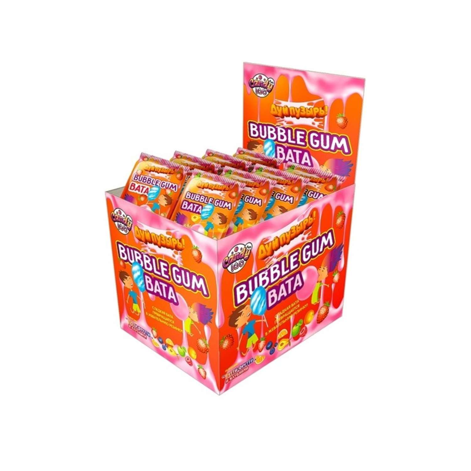 Жевательная резинка Fun Candy Lab ассорти вкусов Дуй пузырь! Bubble gum 24 шт по 5 грамм - фото 1