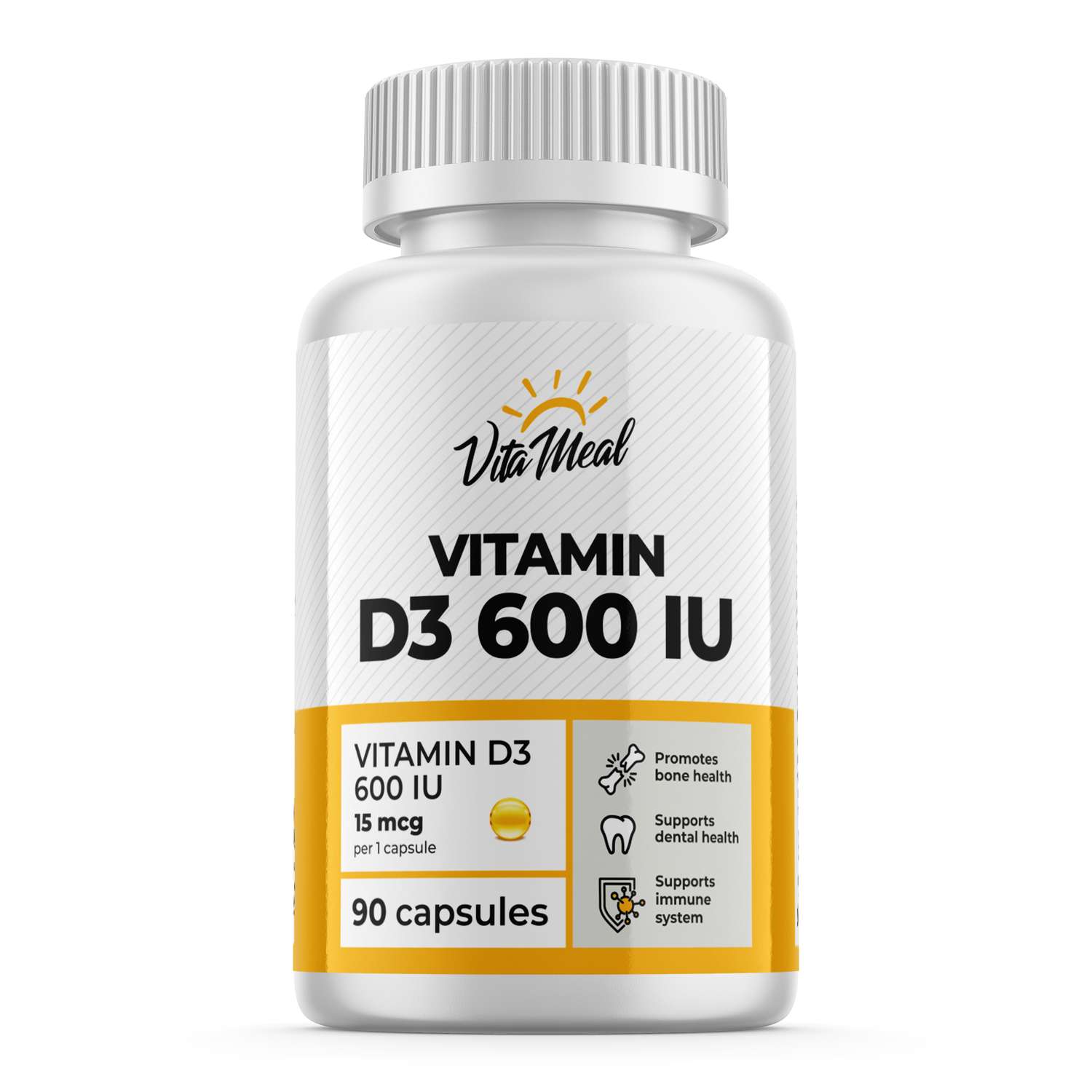 Биологически активная добавка VitaMeal Витамин Д3 600 ме 90 капсул - фото 1