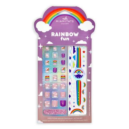 Детские накладные ногти и тату MIAMITATS Rainbow fun