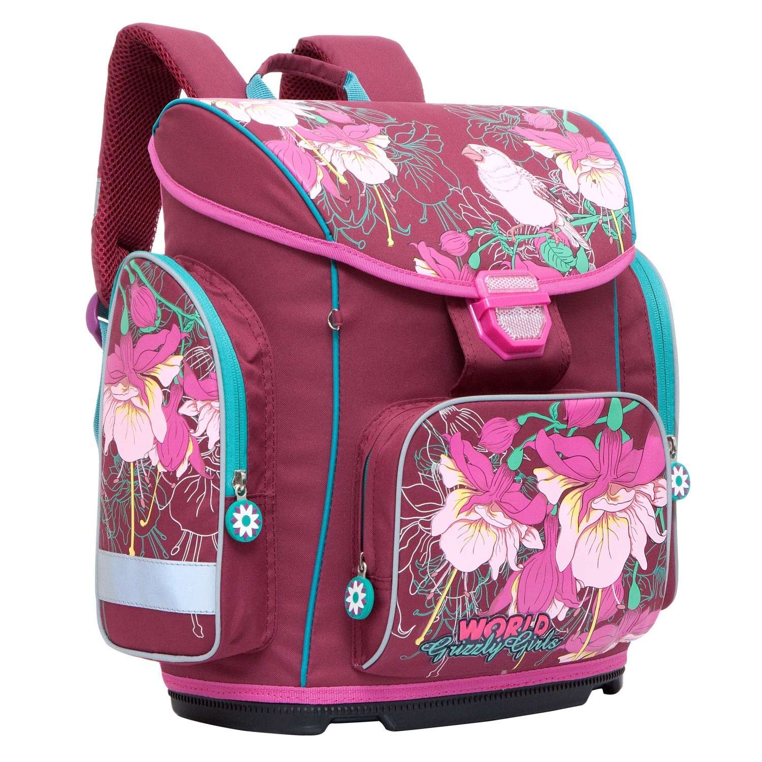 Рюкзак для девочки Grizzly Цветы - фото 2