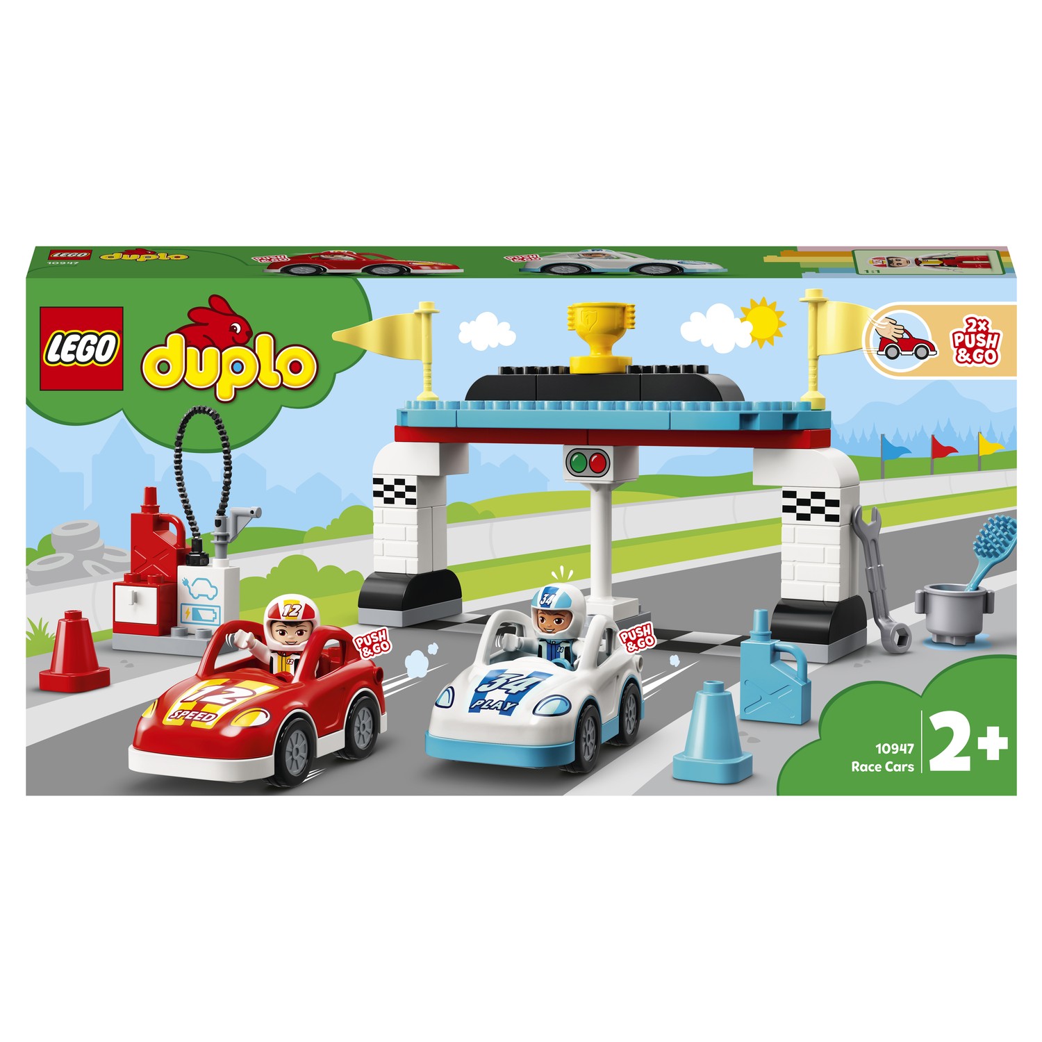 Конструктор LEGO DUPLO Town Гоночные машины 10947 купить по цене 1899 ₽ в  интернет-магазине Детский мир