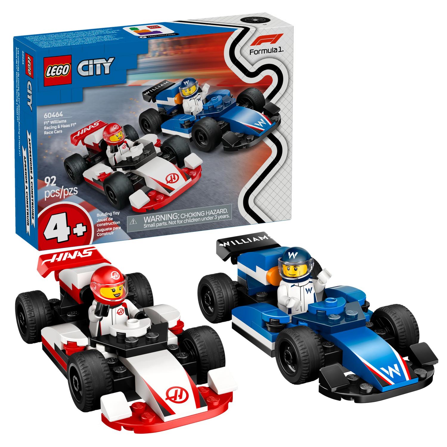 Конструктор детский LEGO City Машины F1 Williams Racing и Haas - фото 1