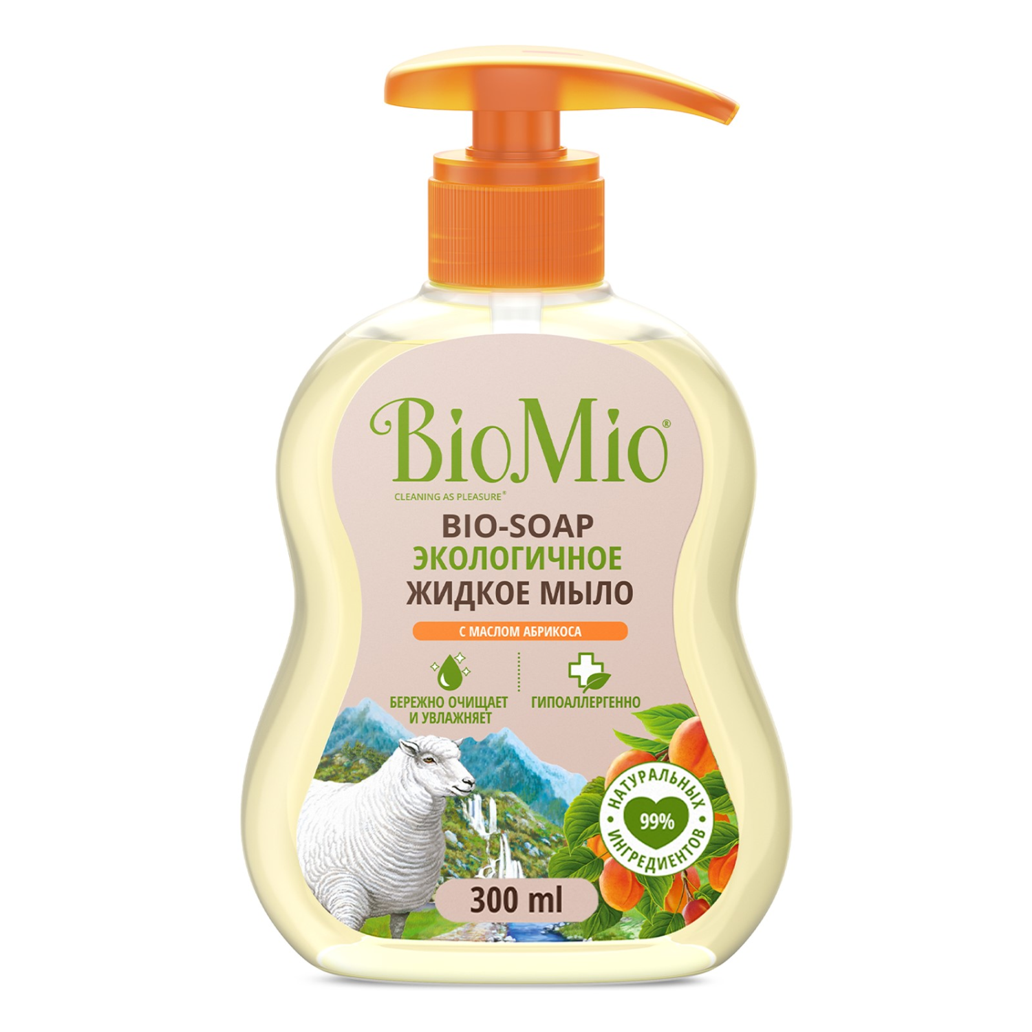 Мыло жидкое Bio Mio Bio-Soap с маслом абрикоса 300мл - фото 8