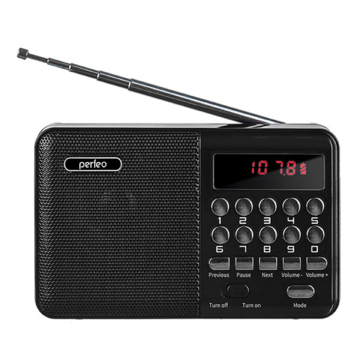 Радиоприемник Perfeo цифровой PALM FM 87.5-108МГц MP3 питание USB или 18650  черный i90-BK