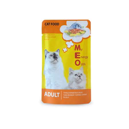 Корм для взрослых кошек Ме-О Adult №9 тунец и креветки в желе 80г
