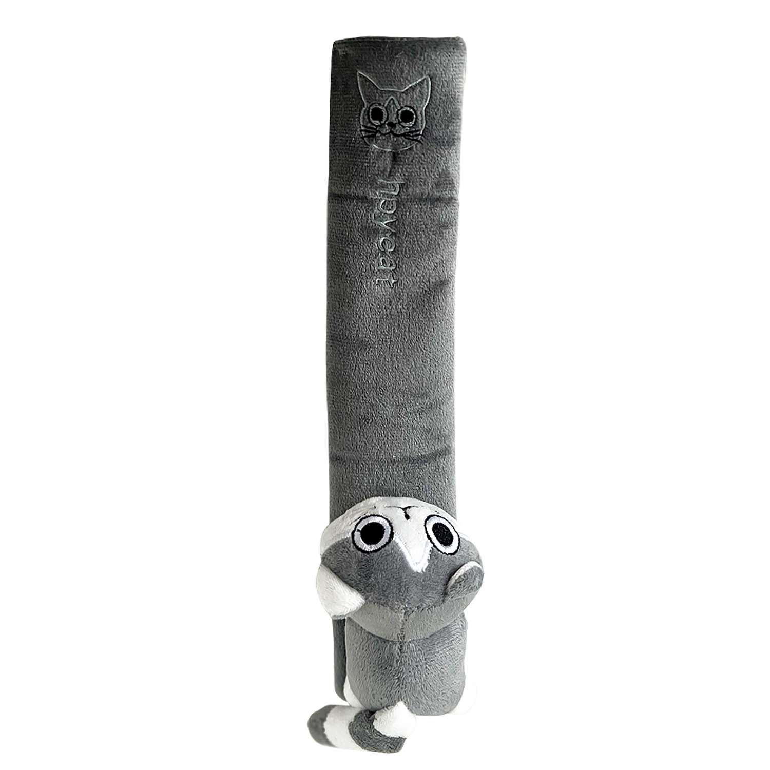 Накладка на ремень Territory безопасности детская с мягкой игрушкой серый котик - фото 1