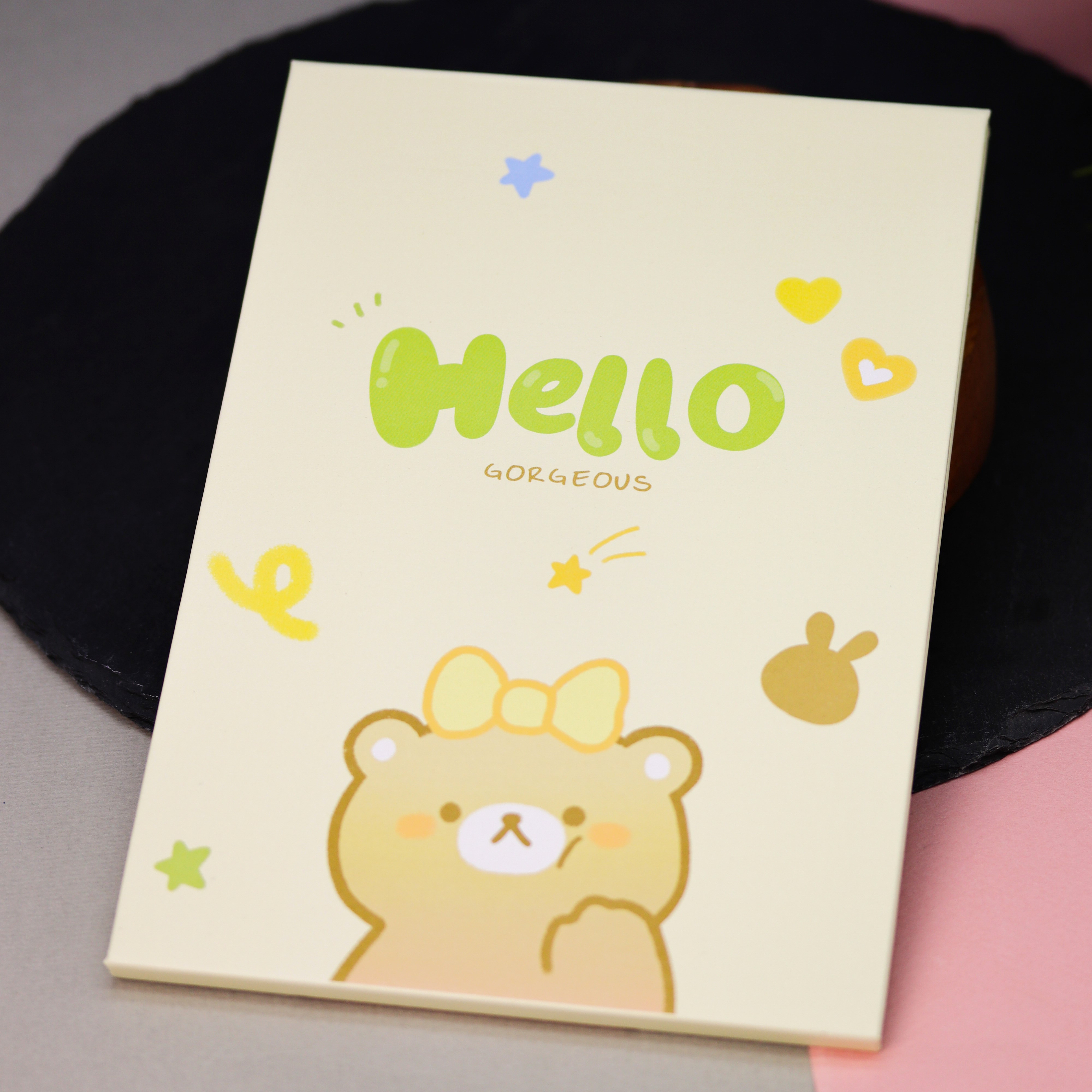 Зеркало настольное для макияжа iLikeGift Hello bear yellow - фото 4