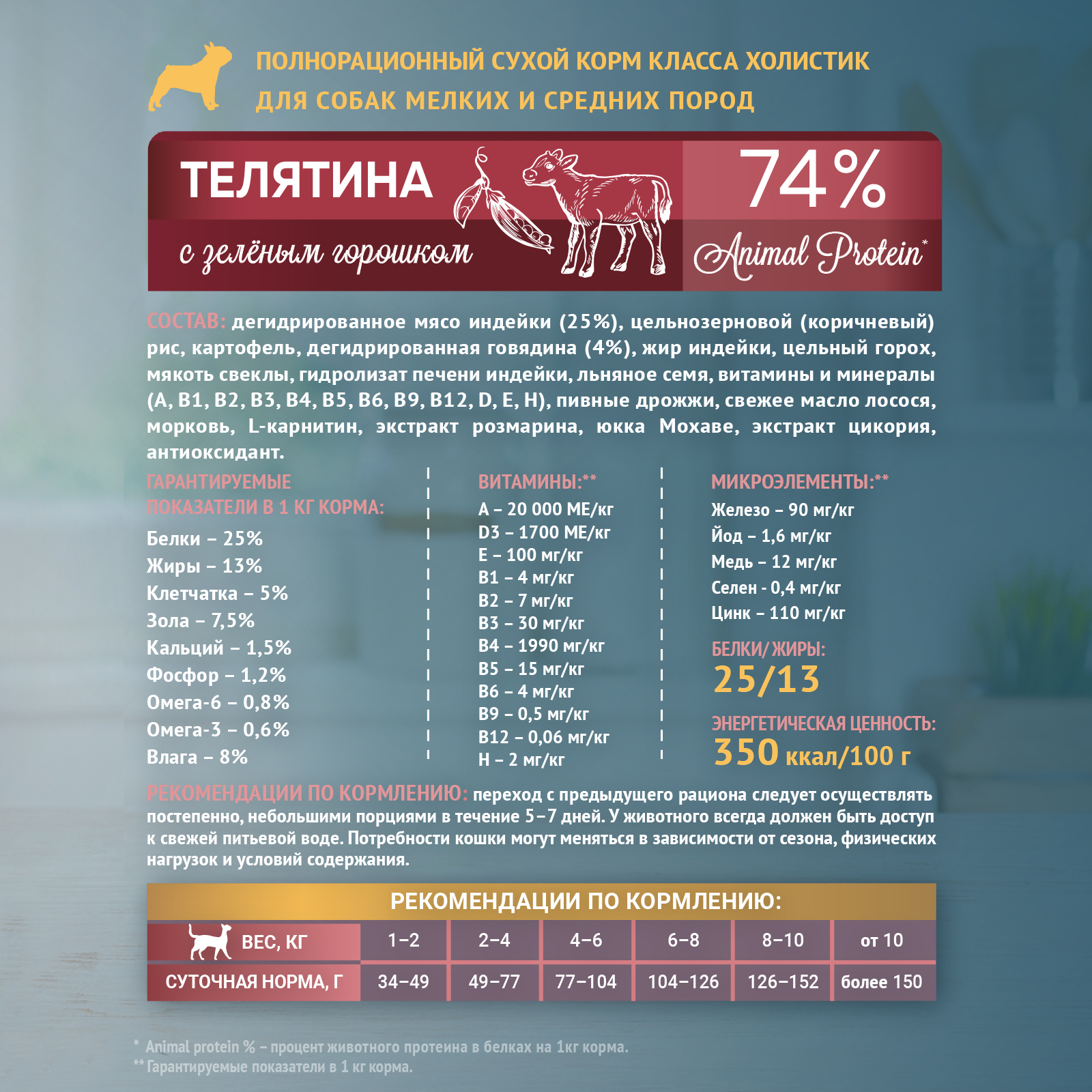 Корм сухой Зоогурман Holistic Телятина с Зелёным горошком 1,5 кг - фото 6